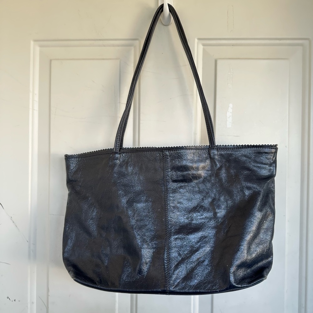 Latico Navy Blue leather tote bag